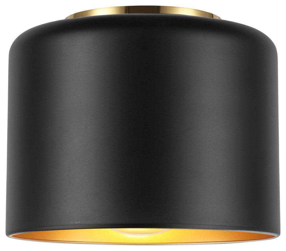 Flush Mount Ceiling Light Emilia Integrated LED, Aged Brass