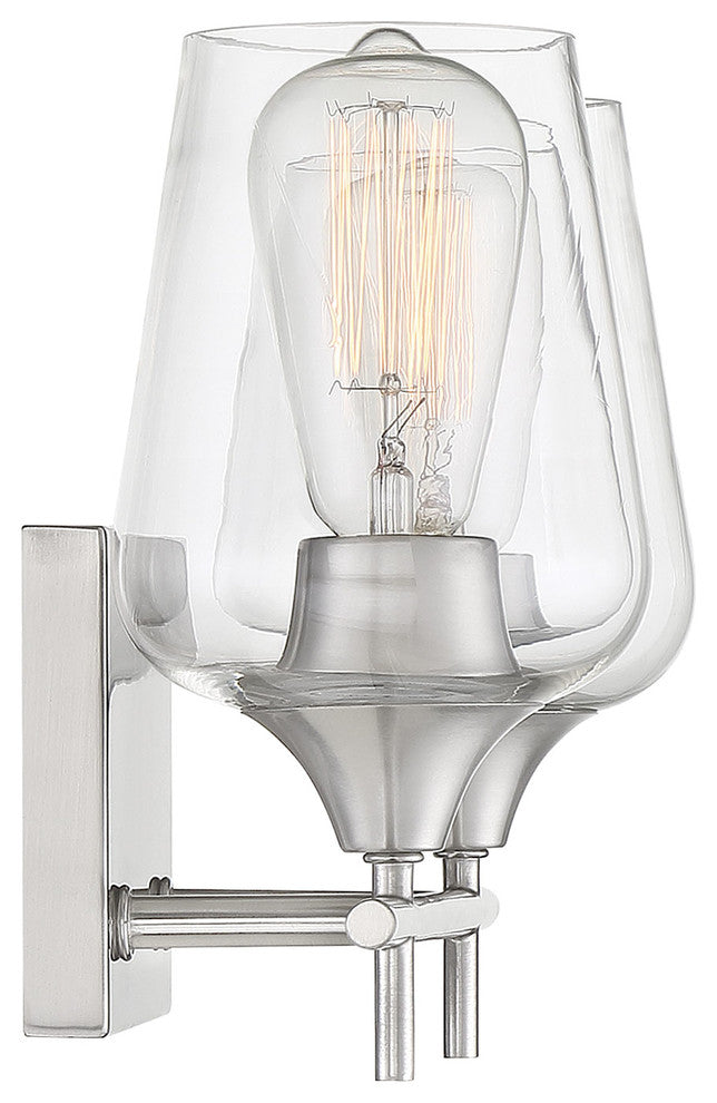 Octave Bathroom Vanity Light, Satin Nickel, 2-Light