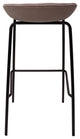 LeisureMod Servos Barstool With Faux Leather Seat and Iron Frame, Light Gray