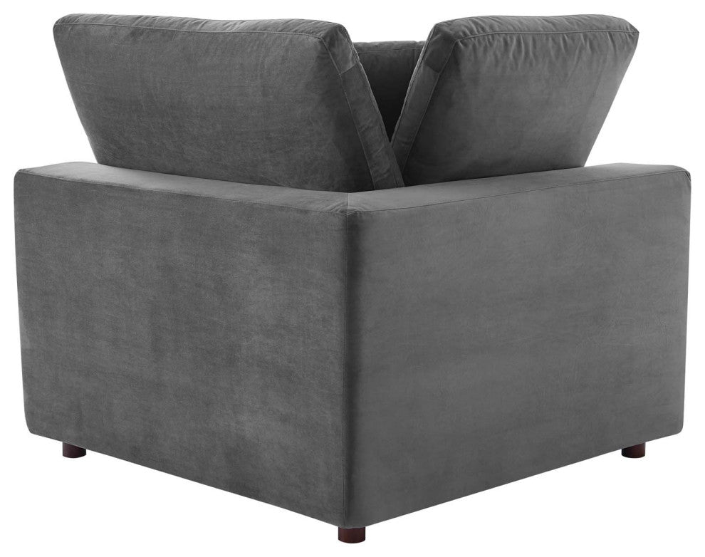 Sectional Sofa Set, Velvet, Gray, Modern, Living Lounge Hotel Hospitality