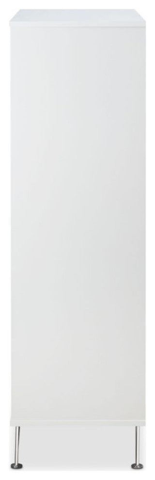 5 Drawers Chest With Metal Legs, White