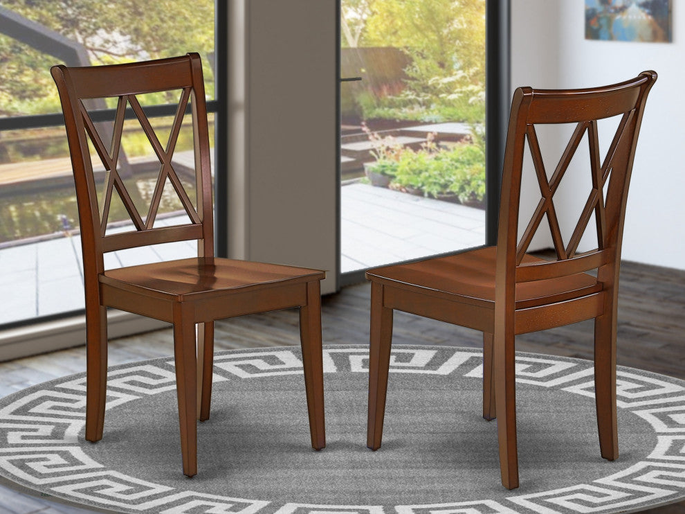 Clarksville Double X-Back Chairs, Mahoganyh Finish, Set of 2