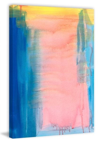 "Blue & Pink" Painting Print on Wrapped Canvas, 40"x60"