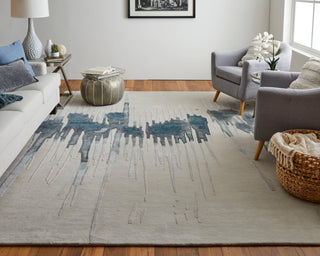 Ramiro R8882 Transitional/Industrial/Casual Rug, Blue/Multi, 8'x10'
