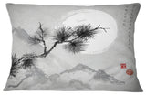 Pine Tree Branch Japanese Throw Pillow, 12"x20"