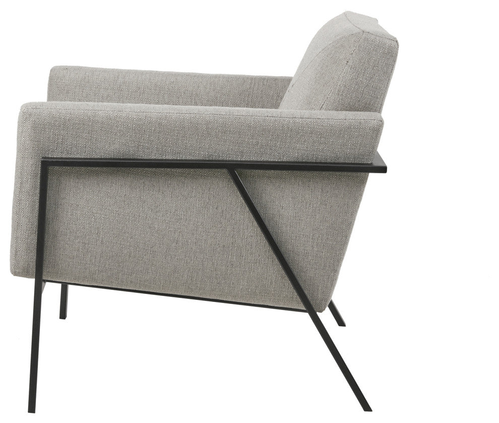 Madison Park Modern Minimalist Lounge Chair with Metal Legs, Grey