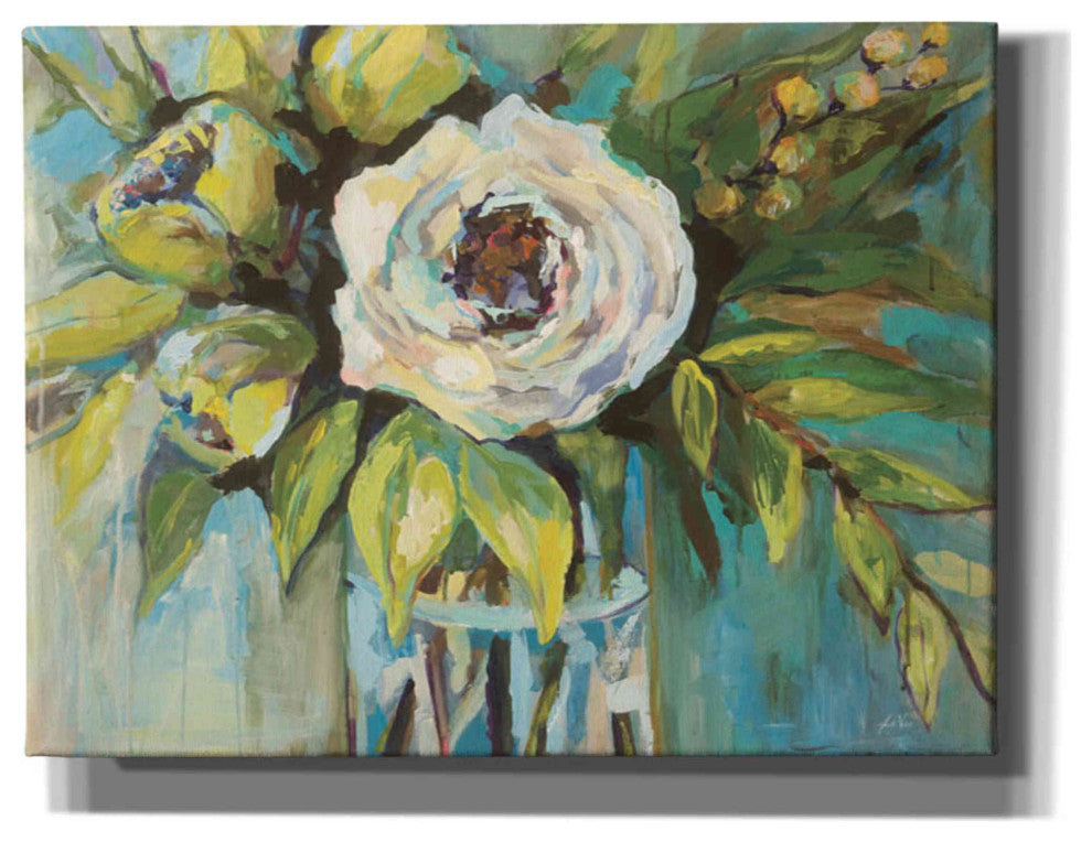 Epic Graffiti "Aqua Solo" by Jeanette Vertentes, Giclee Canvas Wall Art, 16"x12"