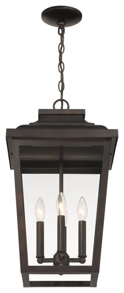 Minka Lavery Irvington Manor 4 Light Outdoor Chain Hung, Chelesa Bronze