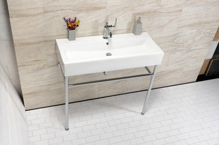 Fauceture VPB39171ST 39" Porcelain Console Sink, Legs, Single-Hole