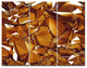 3D Gold Crystal Background, Abstract Canvas Wall Art, 36x28, 3 Panels