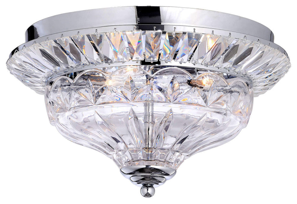 April 3-light Crystal Flush Mount Chandelier