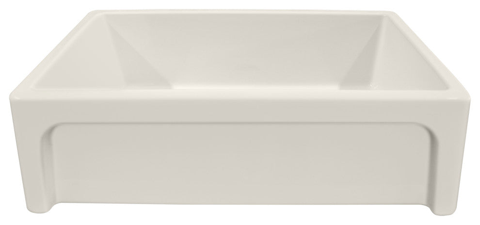 Whitehaus WHQ5550-BISCUIT 33" Reversible Farmhouse Kitchen Fireclay Sink