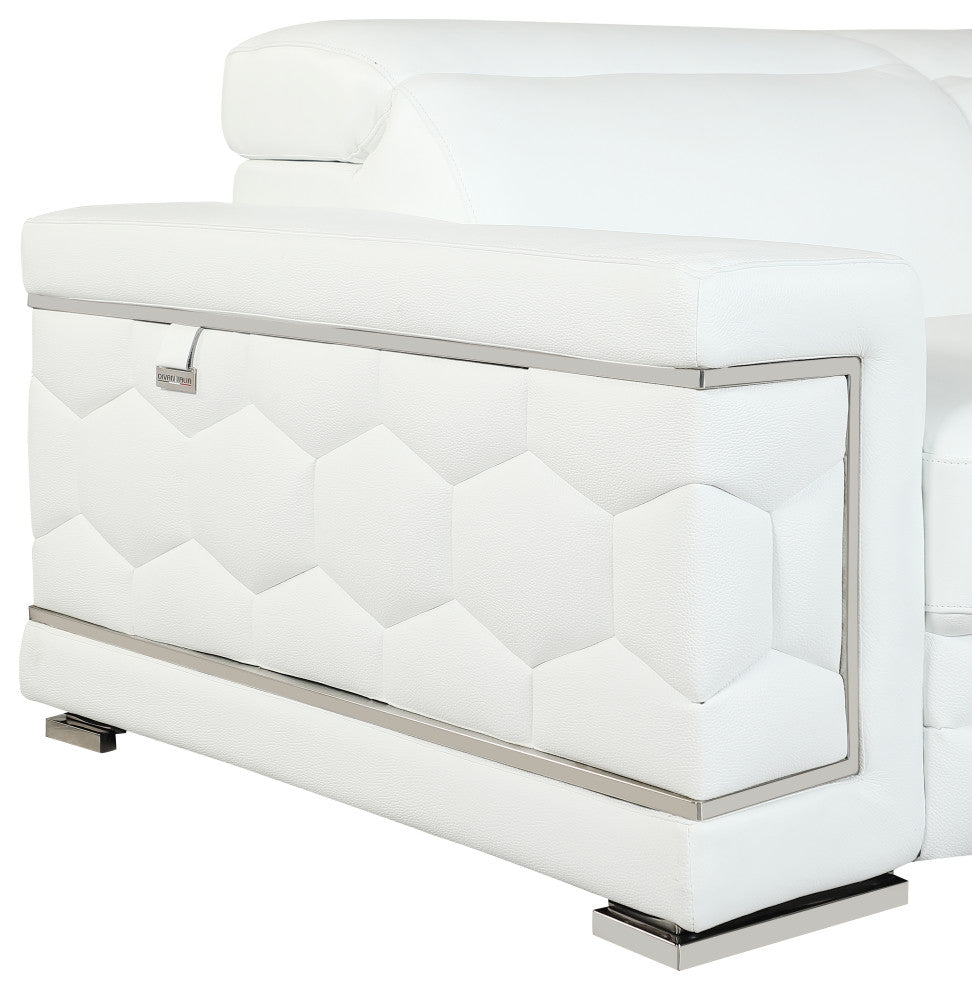 Rome Contemporary Genuine Italian Leather Sofa White