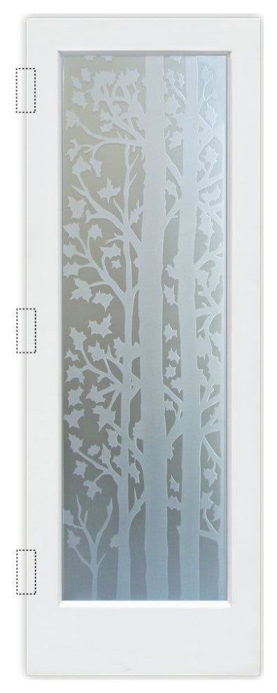 Interior Prehung Door or Interior Slab Door - Forest Trees - Primed - 30" x...