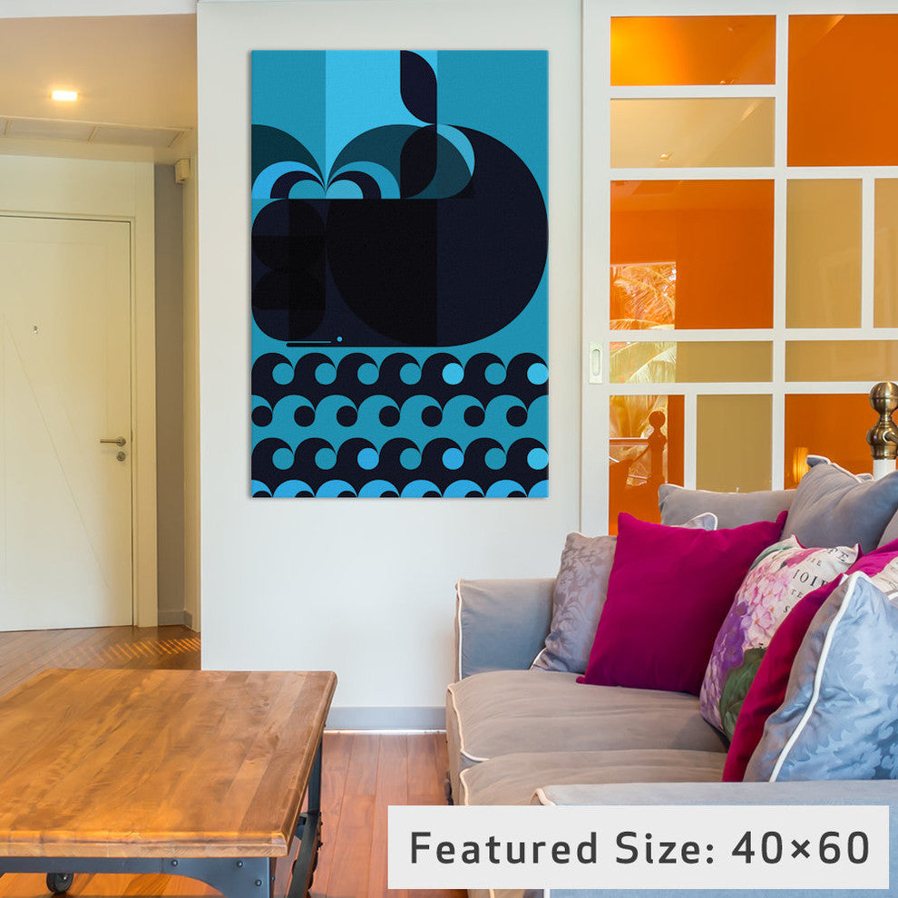 "Grand Cachalot Dark" Print by Greg Mably, 18"x12"x1.5", 1-Piece