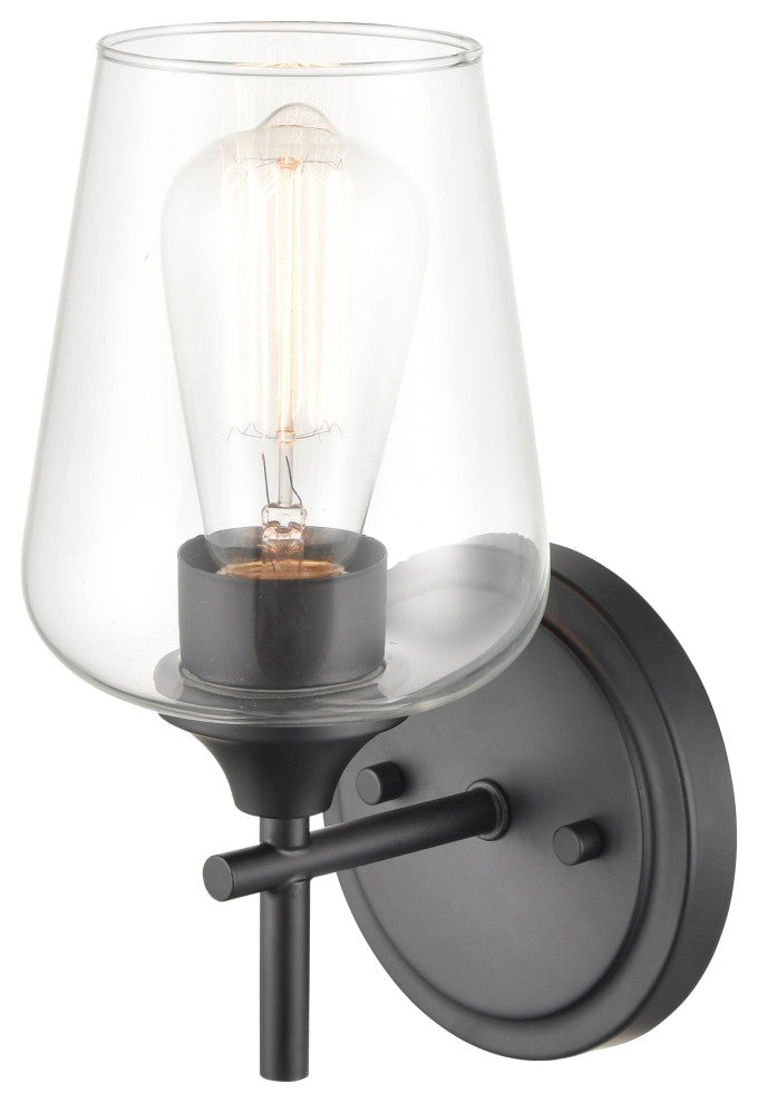 Ashford Collection 1 Light 5 in. Matte Black Bathroom Wall Sconce