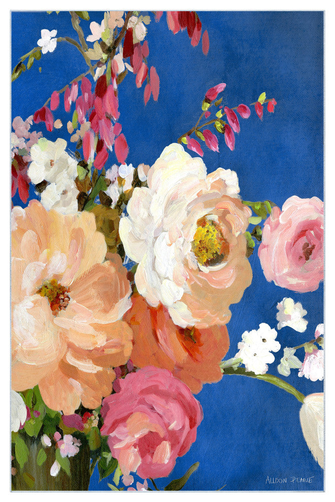 Midnight Flowers I Hand Washable power-loomed Art Area Rug, 5'x7.5'