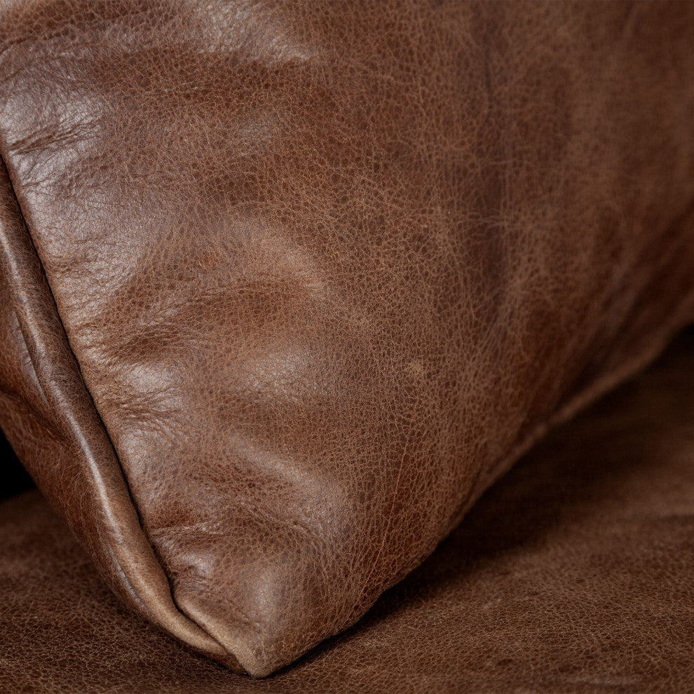 Cochrane II Genuine Brown Leather Three Seater Sofa