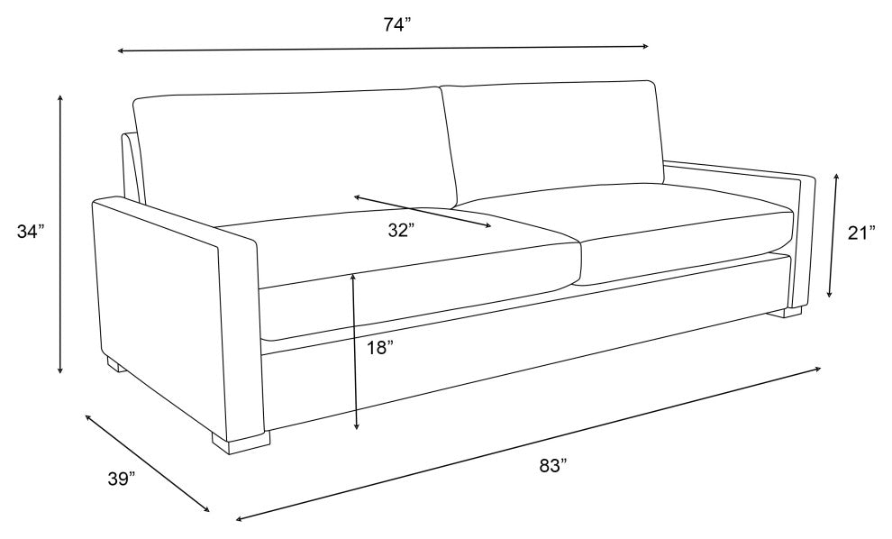 Nativa Interiors Revolution 83" Sofa, Brown, Depth: Deep Plush
