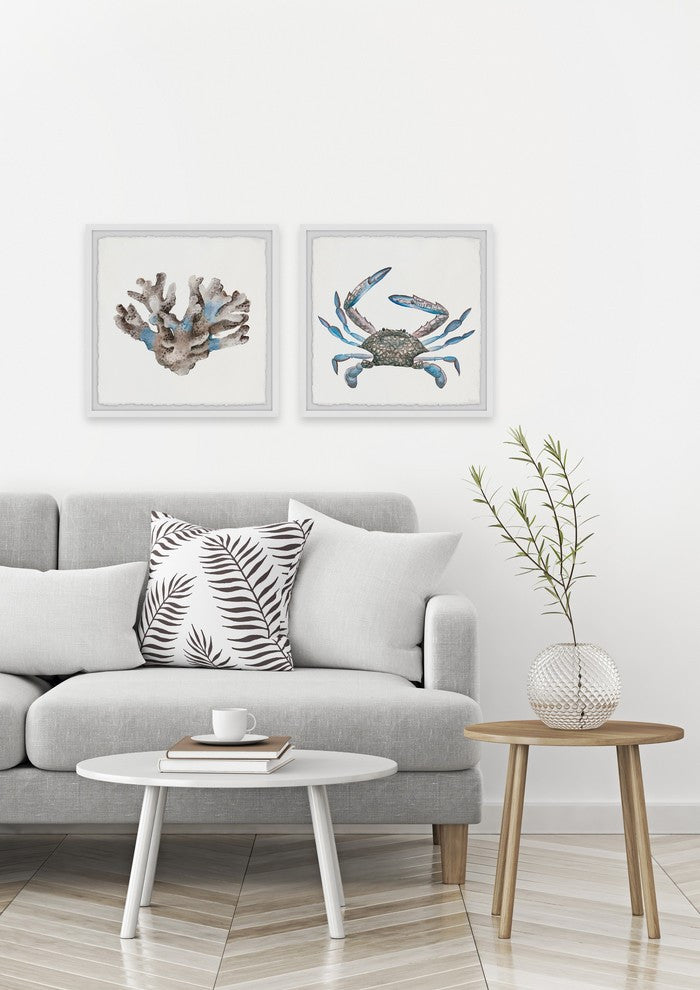 Luminous Crab and Coral Diptych, 36"x18"