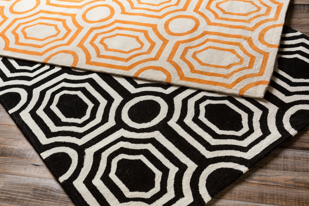 Surya Hudson Park HDP-2009 8'x10' Rug, Bright Orange/Cream
