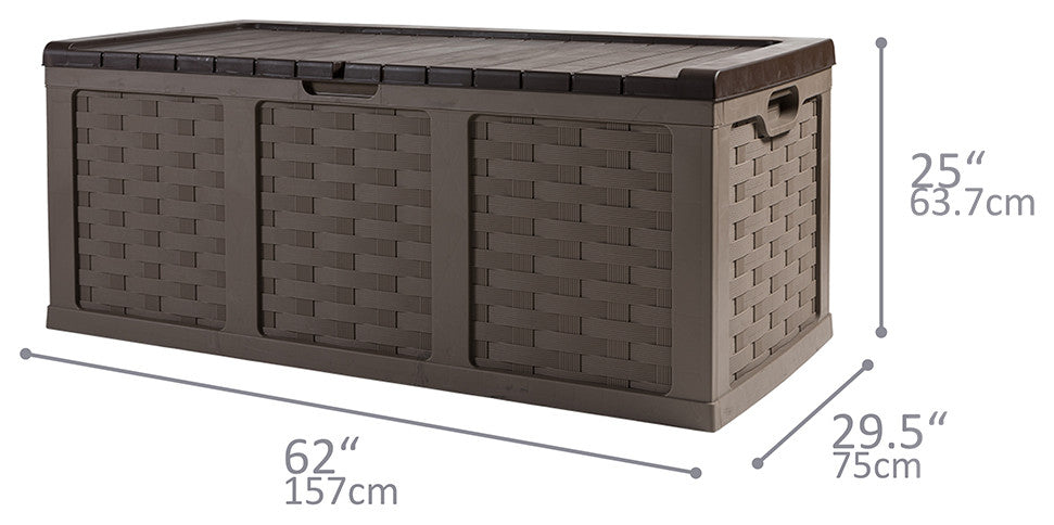 Starplast 153 Gallon Plastic Deck Box, Mocha Brown