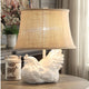 Rooster Table Lamp, White Washed