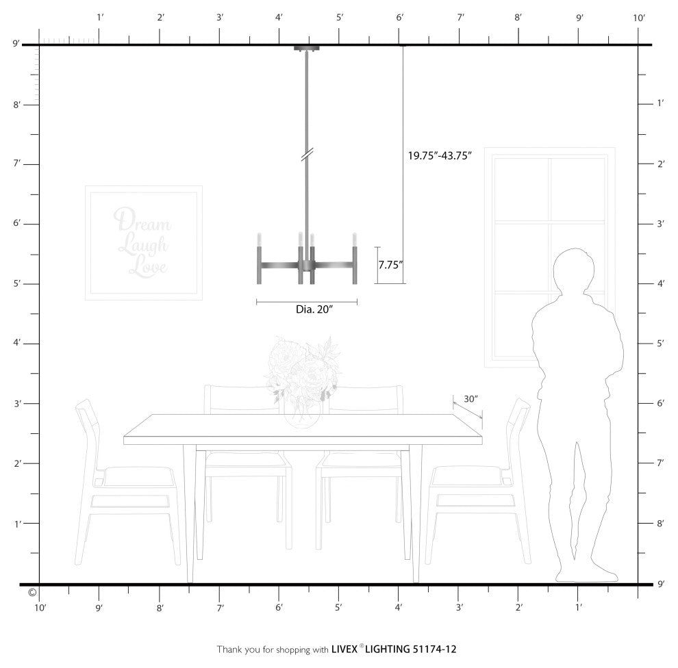 Livex Lighting Satin Brass 4-Light Chandelier