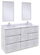 Fresca Formosa Modern 60" Rustic White Floor Standing Double Sink Vanity Set
