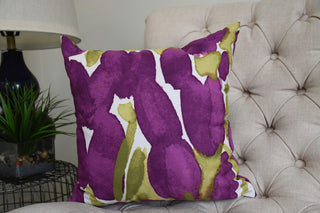 Sunset Tulip Decorative Floral Throw Pillow, Purple, 18"