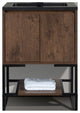 Freestanding Bath Vanity Set, Rose Wood, Integrated Solid Surface Sink, 24"