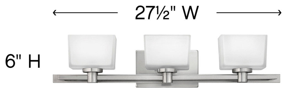 Hinkley Taylor Medium Three Light Vanity, Brushed Nickel