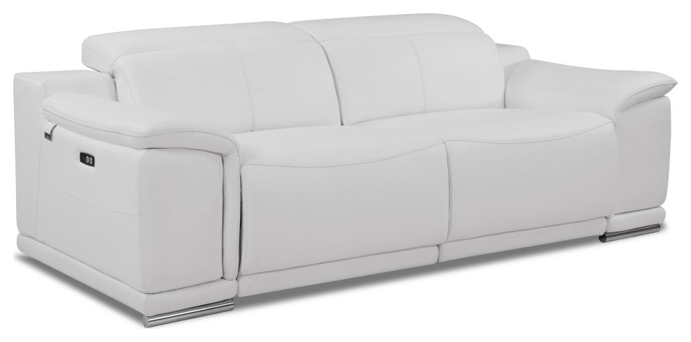 Veneto Italian Leather Power Reclining 2-Piece Set White