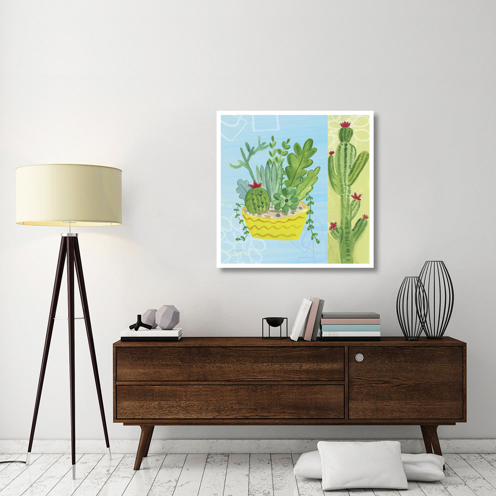 "Cacti Garden IV no Birds and Butterflies" Paper Print by Farida Zaman, 38"x38"