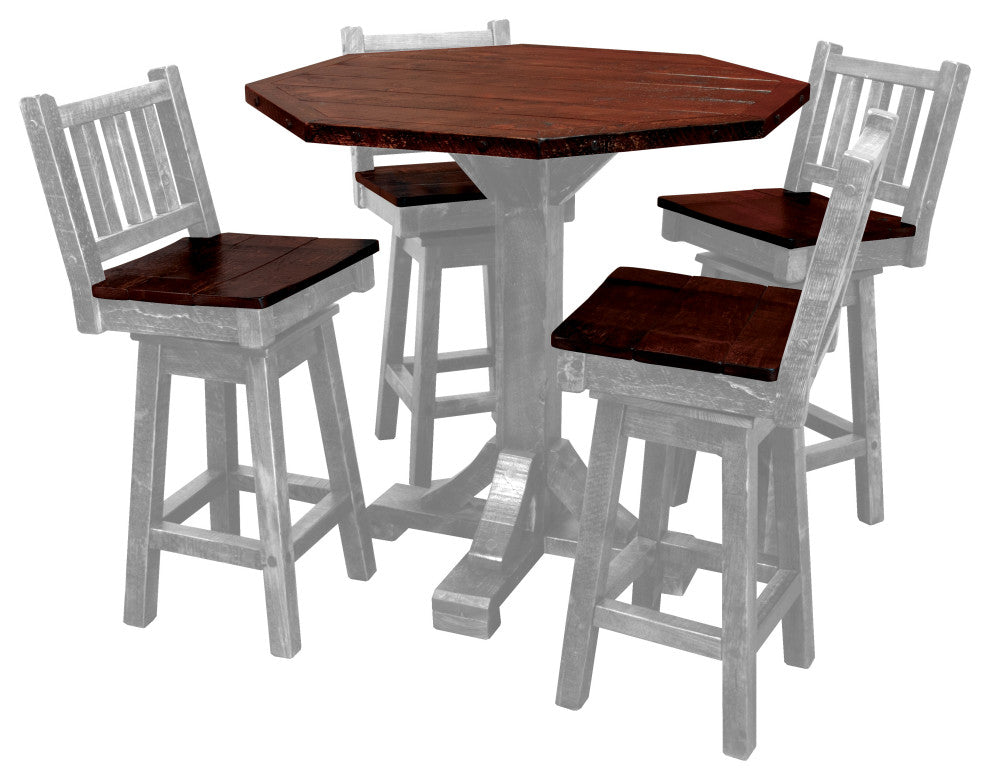 Barnwood Style Timber Peg 5-Piece Bistro Set, Thunder White and Michael's Cherry, 42 Inch, Bar Height
