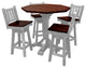 Barnwood Style Timber Peg 5-Piece Bistro Set, Thunder White and Michael's Cherry, 42 Inch, Bar Height