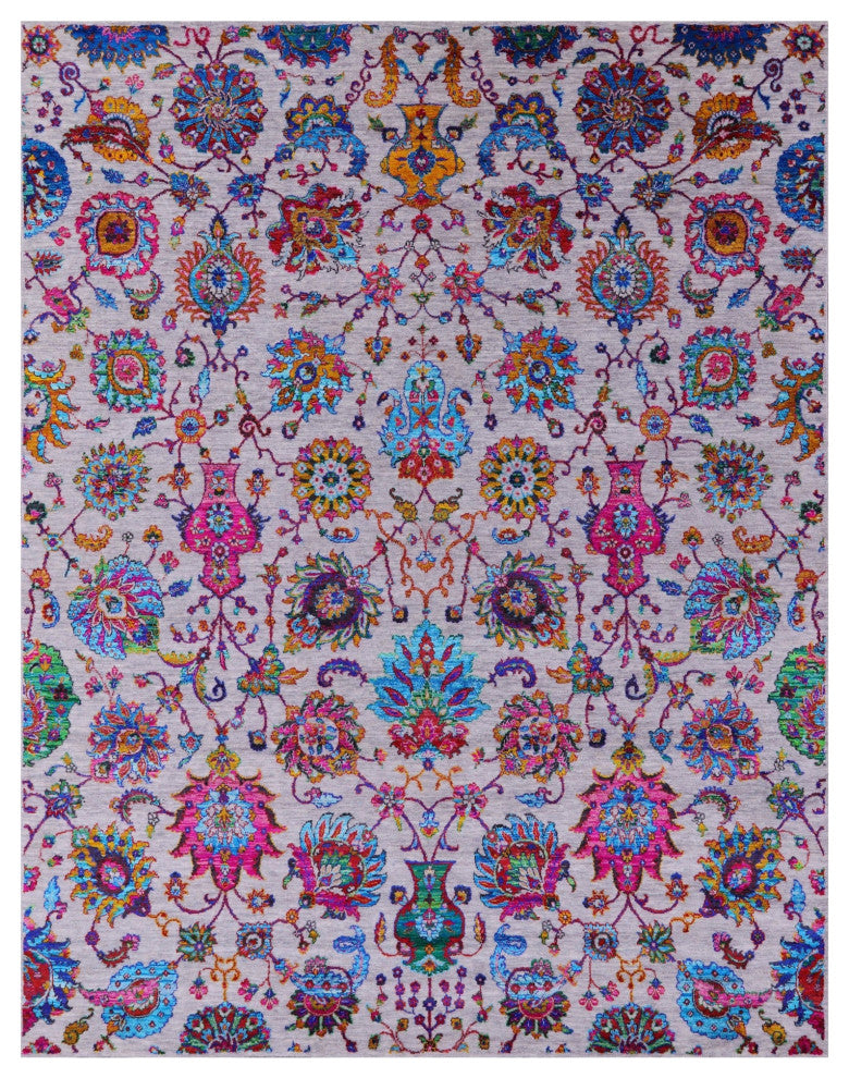 8' 1" X 10' 2" Handmade Wool & Silk Persian Rug - Q15576