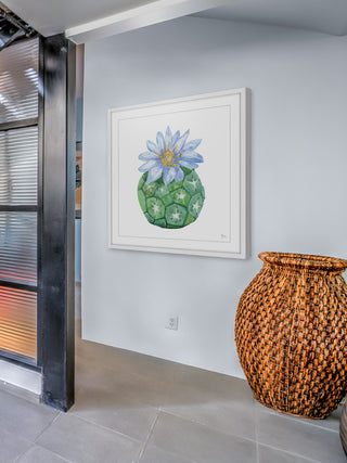 "Cactus Bleu" Framed Painting Print, 18"x18"