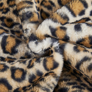 Home Soft Things Animal Pattern FauxFur Bedrest Shell, NO INSERT, Leopard, 28"x30" X17"