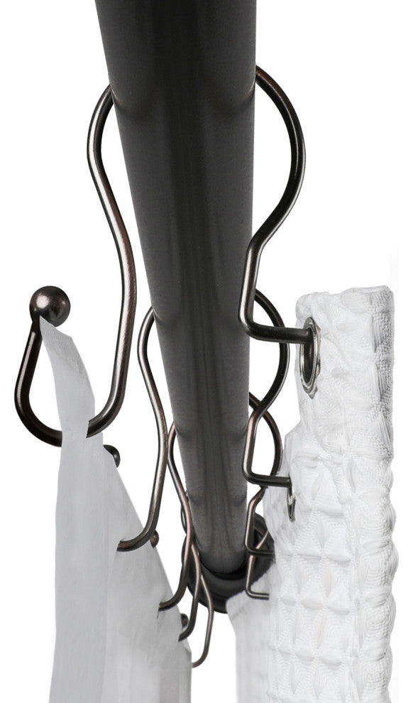 Utopia Alley Shower Hooks - Double Shower Curtain Rings for Bathroom, Set of 12, Oil Rubbed Bronze