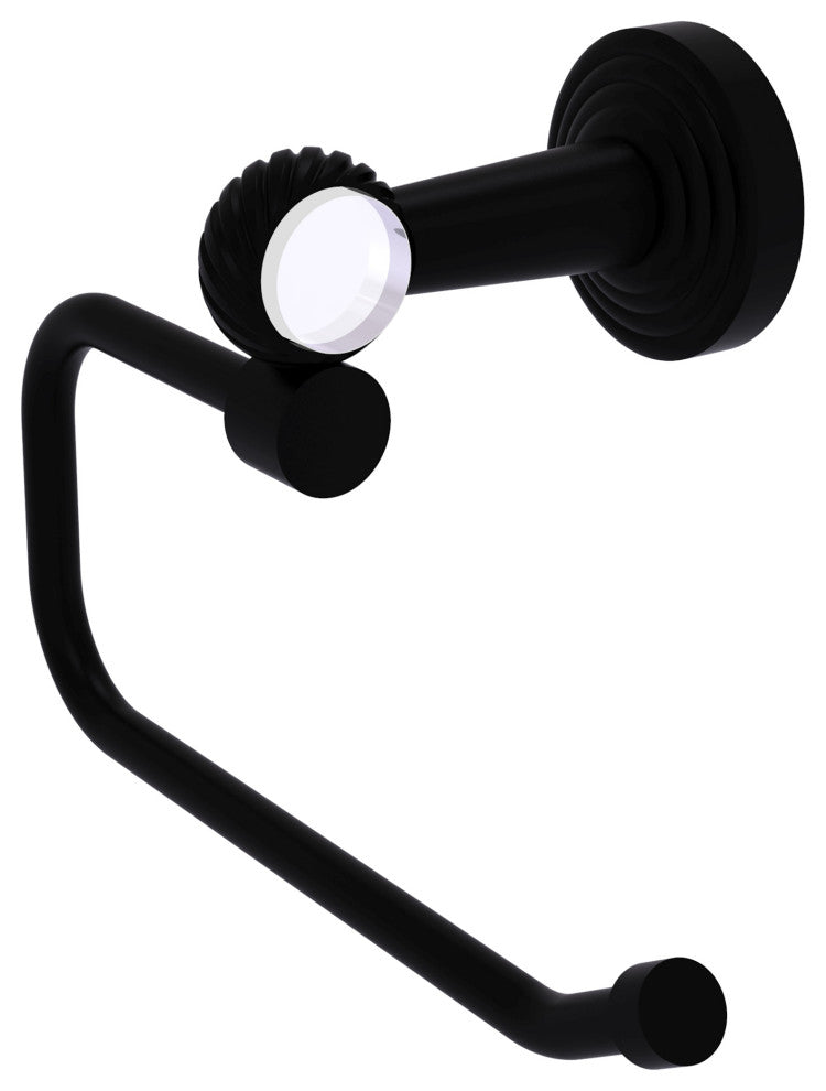 Pacific Beach Euro Style Twisted Accent Toilet Tissue Holder, Matte Black