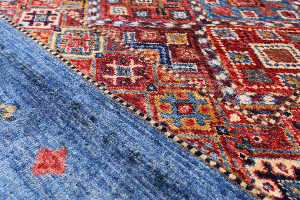 6' 9" X 9' 8" Super Kazak Khorjin Hand Knotted Wool Rug Q5343