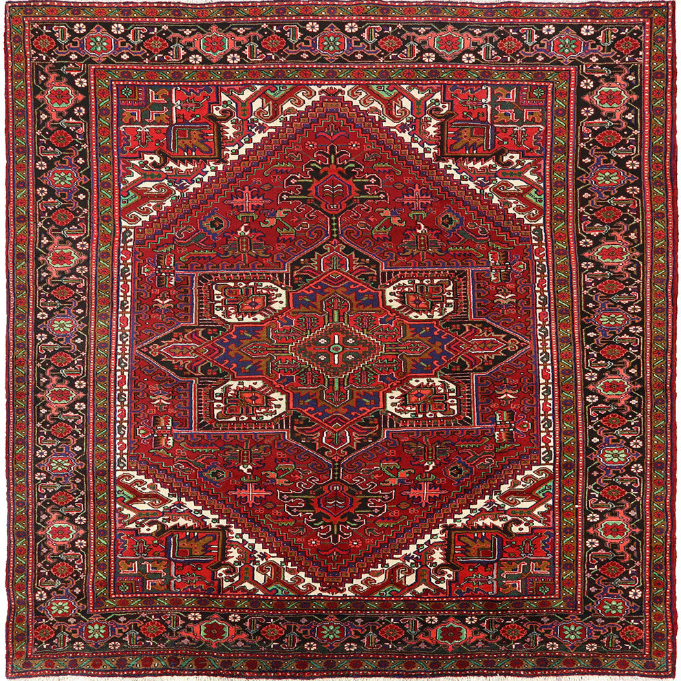 Ahgly Company Indoor Square Mid-Century Modern Area Rugs, 5' Square