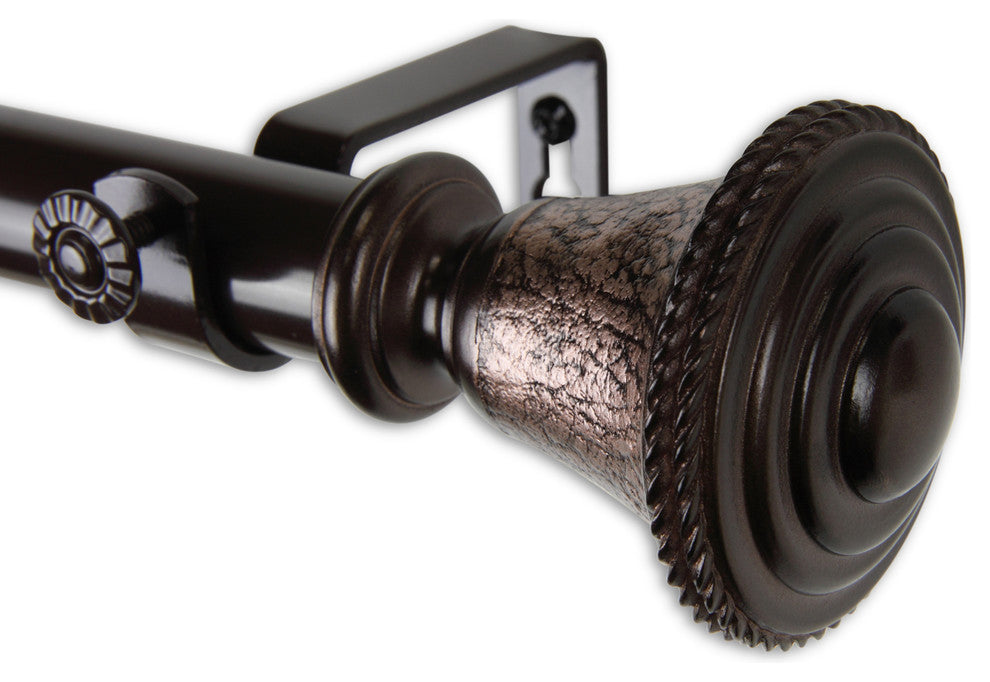 Urn 1" Curtain Rod, Bronze, 66"-120"