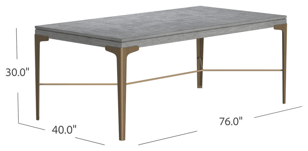 Nylah Dining Table - Platinum/Brushed Gold