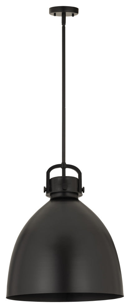 Innovations 710-1S-BK-M712-16BK Newton Bell 1 Light 16" Pendant, Matte Black