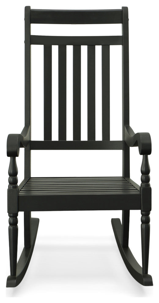 Hampton Elegant Acacia Rocker, Black
