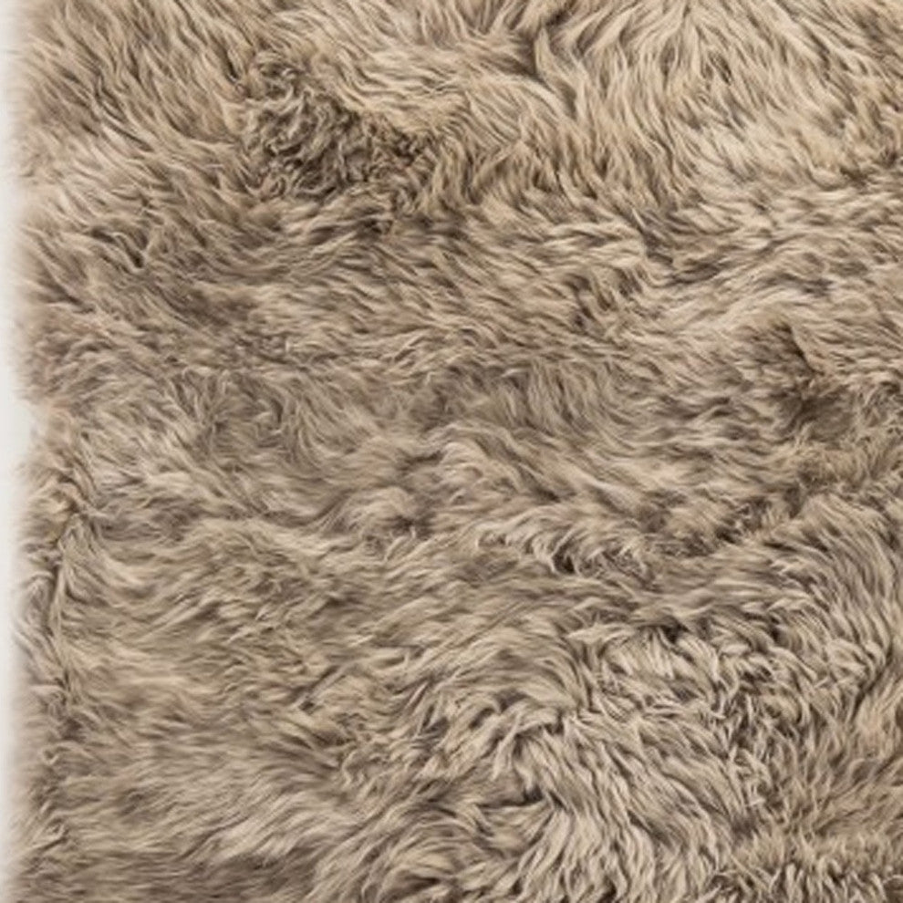 3'x5' Taupe Genuine Sheepskin Area Rug