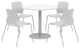 Olio Designs Round 42in Lola Dining Set - White Table - Gray Chairs