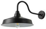 Modern 16" Gooseneck Wall Mount Matte Black Barn Light